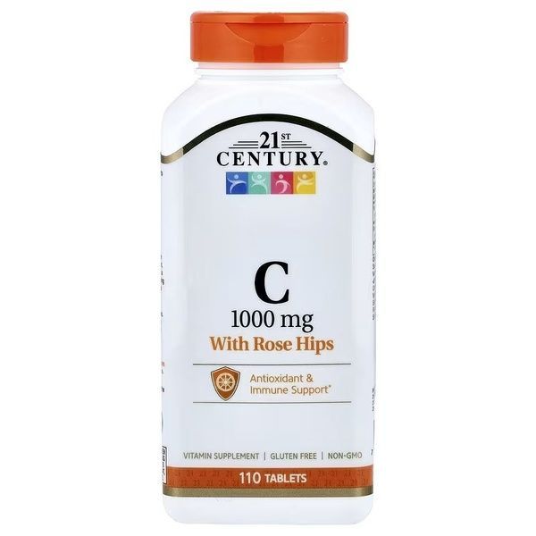 Вітамін C, 1000 мг, пролонгованої дії, Vitamin C, 21st Century, 110 таблеток,  21st Century фото