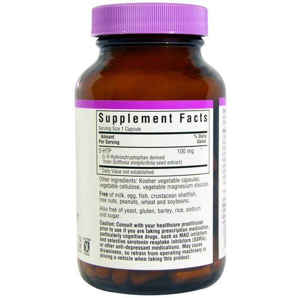 5-HTP (Гидрокситриптофан) 100мг, Bluebonnet Nutrition, 120 капсул,  Bluebonnet Nutrition фото