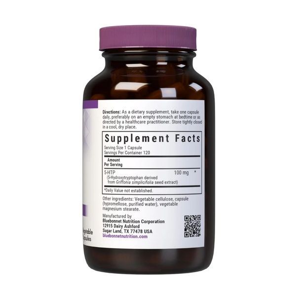 5-HTP (Гидрокситриптофан) 100мг, Bluebonnet Nutrition, 120 капсул,  Bluebonnet Nutrition фото