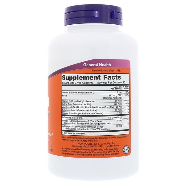Комплекс для Щитовидной Железы Thyroid Energy, Now Foods, 180 вегетарианских капсул,  Now Foods фото