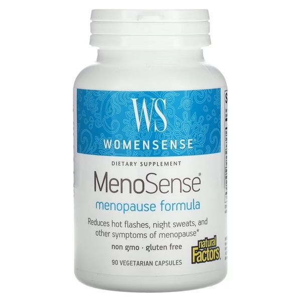 Підтримка при менопаузі, WomenSense, MenoSense, Menopause Formula, Natural Factors, 90 вегетаріанських капсул,  Natural Factors фото