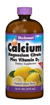 Рідкий Кальцій Цитрат Магнію + Вітамін D3, Смак Лимону, Bluebonnet Nutrition, 16 рiдких унцiй (472 мл),  Bluebonnet Nutrition фото