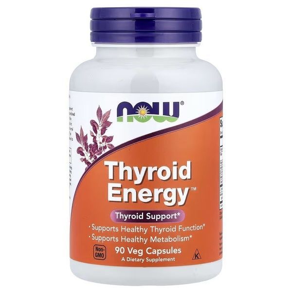 Підтримка Щитовидної Залози, Thyroid Energy, Now Foods, 90 вегетаріанських капсул,  Now Foods фото