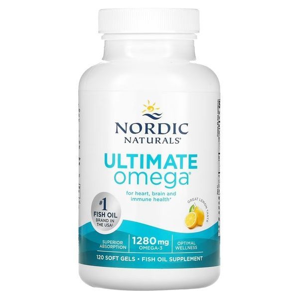 Рыбий Жир, Вкус Лимона, Nordic Naturals, Ultimate Omega, Lemon, 1,280 мг, 120 Капсул,  Nordic Naturals фото