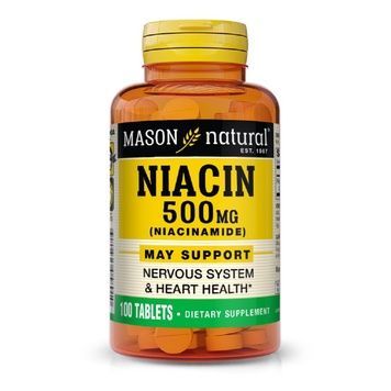 Ніацинамід 500мг, Niacinamide, Mason Natural, 100 таблеток,  Mason Natural фото