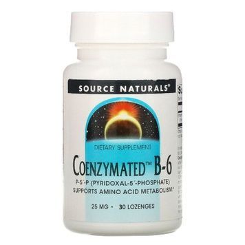 Коэнзим Витамина B6, 25 мг, Coenzymated&trade; Vitamin B6, Source Naturals, 30 таблеток для рассасывания,  Source Naturals фото