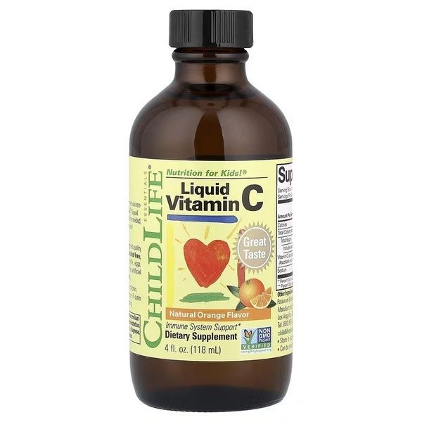 Жидкий Витамин С для Детей, Вкус Апельсина, Liquid Vitamin C, ChildLife, 118,5 мл,  ChildLife фото