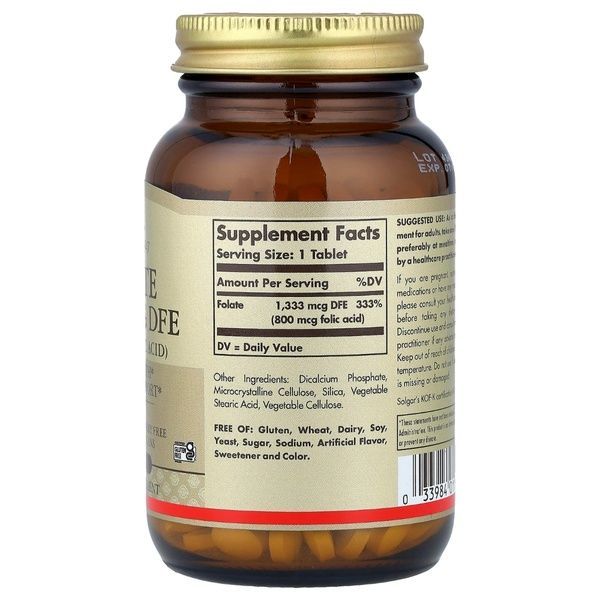 Фолат (В9) 800 мкг, Folic Acid, Solgar, 250 таблеток,  Solgar фото
