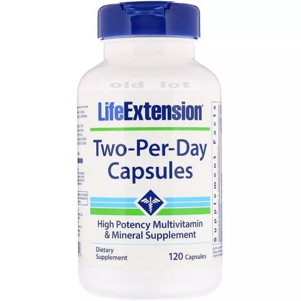 Мультивитамины Дважды в День, Two-Per-Day, Life Extension, 120 капсул,  Life Extension фото