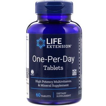 Мультивітаміни Одна в День, One-Per-Day, Life Extension, 60 таблеток,  Life Extension фото