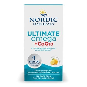 Риб'ячий жир + Коензим Q10, 1280 мг, смак лимона, Ultimate Omega + CoQ10, Nordic Naturals, 120 капсул,  Nordic Naturals фото