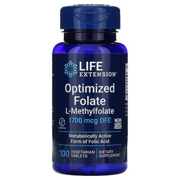 Оптимізований фолат, Optimized Folate, Life Extension 1000 мкг, 100 таблеток,  Life Extension фото