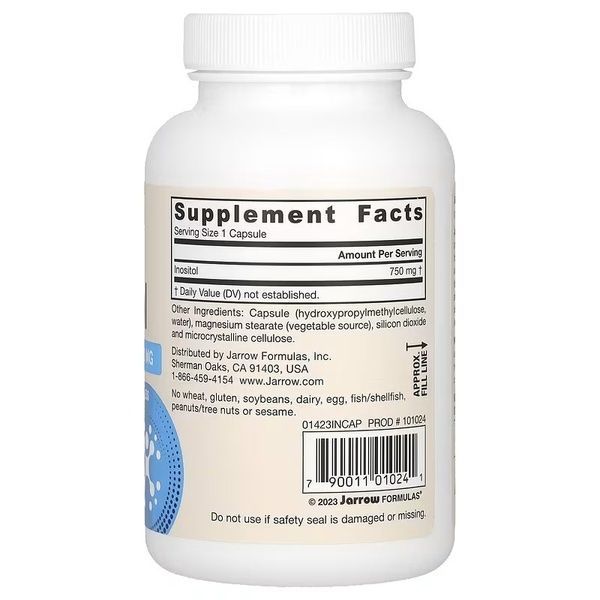 Инозитол, 750 мг, Inositol, Jarrow Formulas, 100 вегетарианских капсул,  Jarrow Formulas фото
