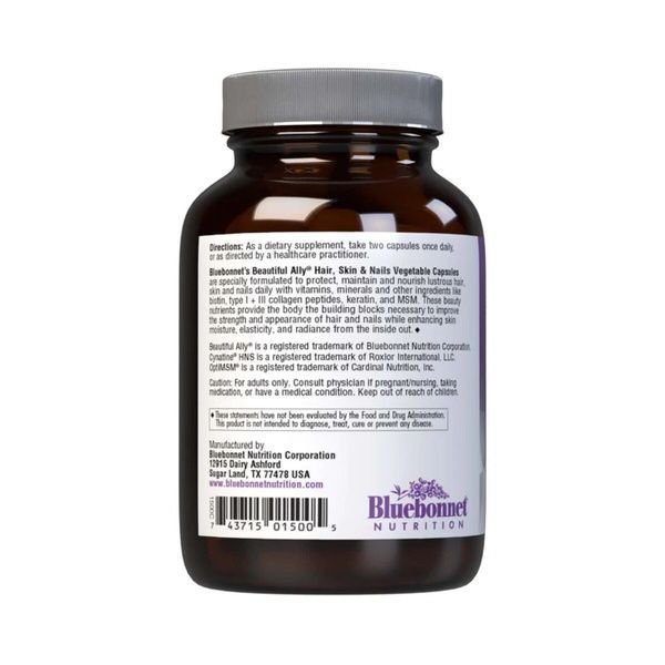 Комплекс для волос, кожи и ногтей, Beautiful Ally, Bluebonnet Nutrition, Hair, Skin & Nails, 60 капсул,  Bluebonnet Nutrition фото