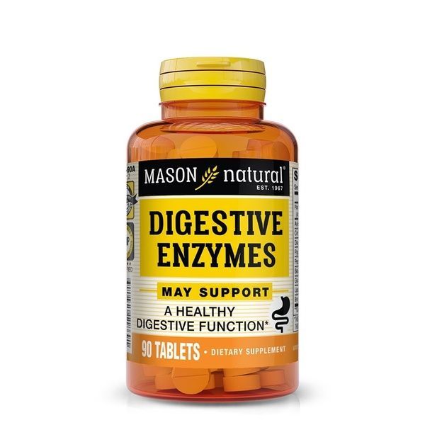 Пищеварительные ферменты, Digestive Enzymes, Mason Natural, 90 таблеток,  Mason Natural фото