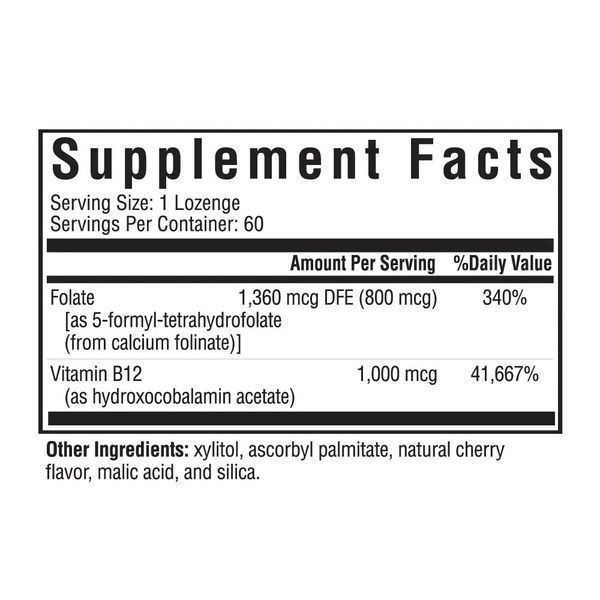 Витамин B12 и Фолиевая кислота, Hydroxo B12 With Folinic Acid, Seeking Health, 60 жевательных таблеток,  Seeking Health фото
