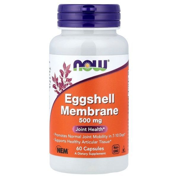 Мембрана яєчної шкаралупи, 500 мг, Eggshell Membrane, Now Foods, 60 капсул,  Now Foods фото