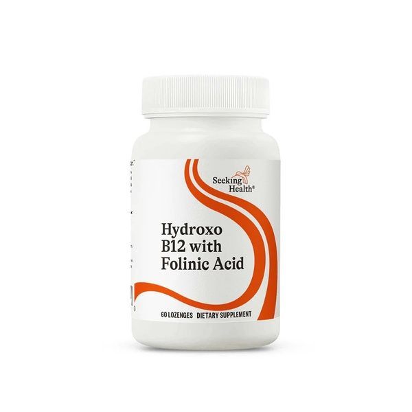 Витамин B12 и Фолиевая кислота, Hydroxo B12 With Folinic Acid, Seeking Health, 60 жевательных таблеток,  Seeking Health фото