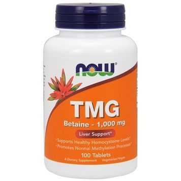 Триметилгліцин, ТМГ, TMG, Now Foods, 1000 мг, 100 таблеток,  Now Foods фото