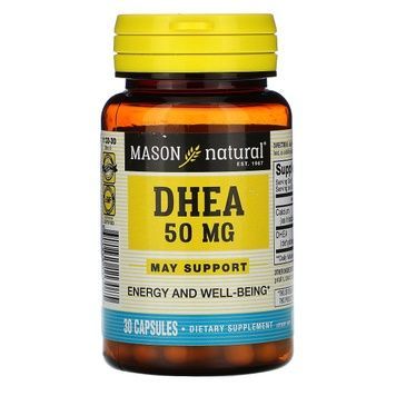 УЦЕНКА Дегидроэпиандростерон 50 мг, DHEA, Mason Natural, 30 капсул (трещина на крышке),  Mason Natural фото