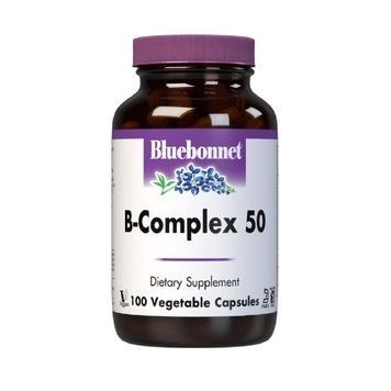 В-Комплекс 50, Bluebonnet Nutrition, 100 вегетаріанських капсул,  Bluebonnet Nutrition фото