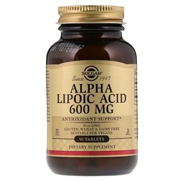 Альфа-Ліпоєва Кислота, 600 мг, Alpha Lipoic Acid, Solgar, 50 таблеток,  Solgar фото