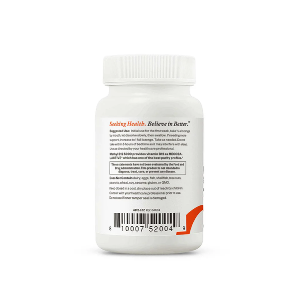 Витамин B12, 5000 мкг, Methyl B12 5000, Seeking Health, 60 жевательных таблеток,  Seeking Health фото
