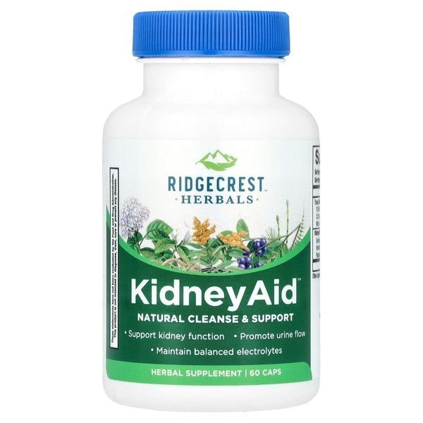 Комплекс для Підтримки Функції Нирок, KidneyAid, RidgeCrest Herbals, 60 вегетаріанських капсул,  Ridgecrest Herbals фото