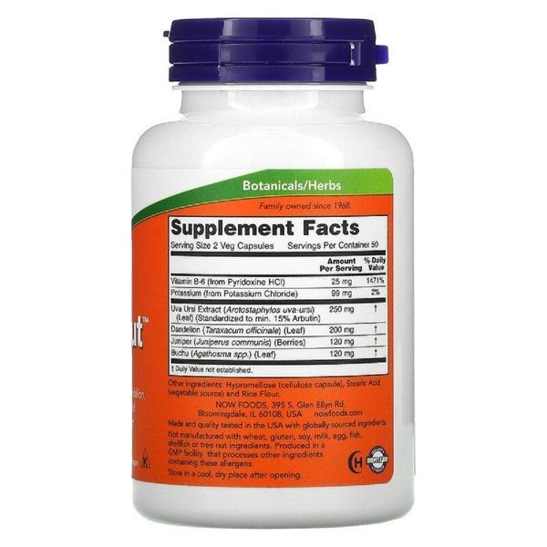 Баланс жидкости, Water Out, Fluid Balance, Now Foods, 100 вегетарианских капсул,  Now Foods фото