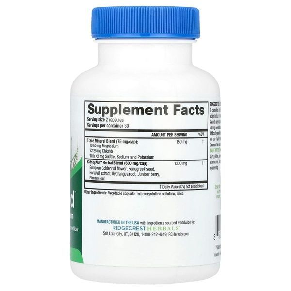Комплекс для Підтримки Функції Нирок, KidneyAid, RidgeCrest Herbals, 60 вегетаріанських капсул,  Ridgecrest Herbals фото