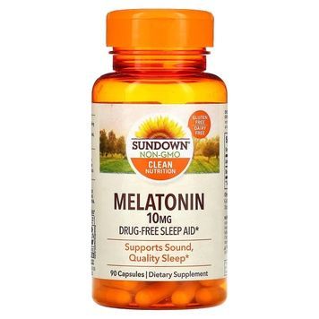 Мелатонін, 10 мг, Melatonin, Sundown Naturals, 90 капсул,  Sundown фото