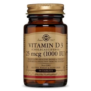 Витамин D3, Холекальциферол, Cholecalciferol, 25 мкг, 1000 МЕ, Solgar, 90 таблеток,  Solgar фото