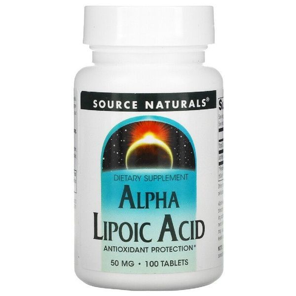 Альфа-Липоевая Кислота 50мг, Source Naturals, 100 таблеток,  Source Naturals фото