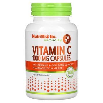Вітамін C, 1000 мг, Vitamin C, NutriBiotic, 100 капсул,  NutriBiotic фото