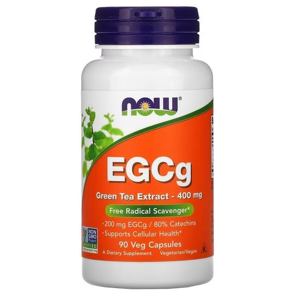 EGCG Екстаракт Листя Зеленого Чаю 400мг, Green Tea Extract, Now Foods, 90 вегетаріанських капсул,  Now Foods фото