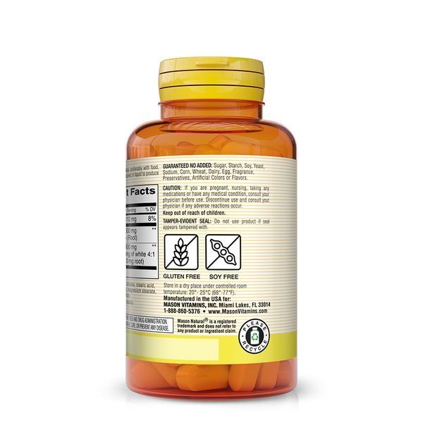 Женьшень Корейский, 1000 мг, Korean Ginseng, Mason Natural, 60 таблеток,  Mason Natural фото