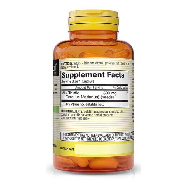 Розторопша 500мг, Milk Thistle, Mason Natural, 60 капсул,  Mason Natural фото