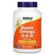 Супер Омега 3-6-9 1200мг, Now Foods, 180 желатиновых капсул,  Now Foods фото 1