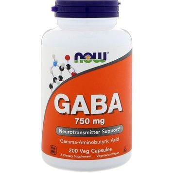 GABA (Гамма-Аминомасляная Кислота) 750мг, Now Foods, 200 капсул,  Now Foods фото