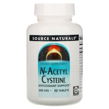 NAC (N-Ацетил-L-Цистеїн), 600 мг, N-Acetyl Cysteine, Source Naturals, 30 таблеток,  Source Naturals фото