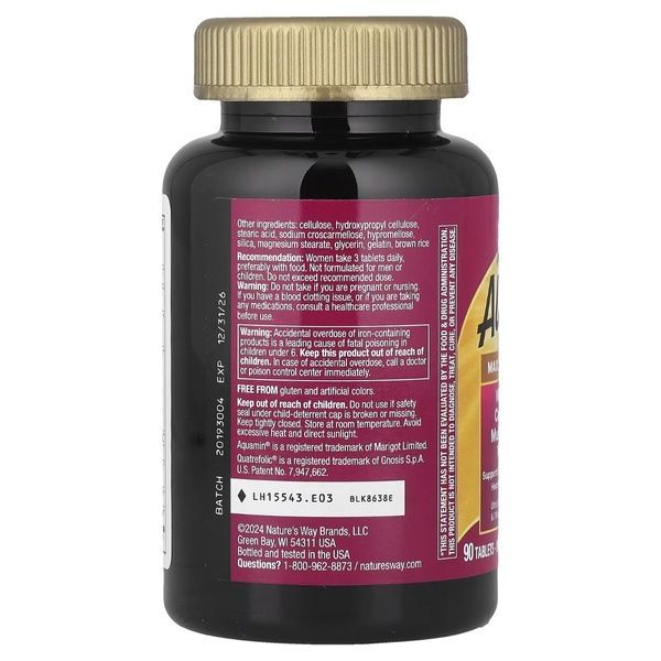 Мультивитамины для женщин, Alive! Max3 Potency, Women's Complete Multivitamin, Nature's Way, 90 таблеток,  Nature's Way фото