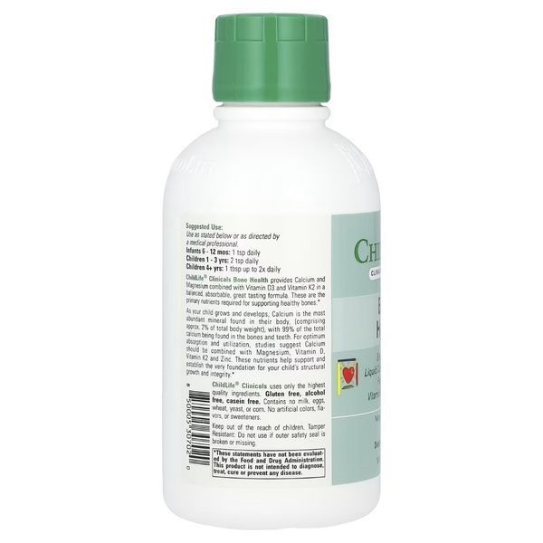 Кальцій та магній з вітамінами D3 та K2, смак апельсину, Liquid Calcium/Magnesium Formula with Vitamin D3 & Vitamin K2, ChildLife Clinicals, 473 мл,  ChildLife Clinicals фото