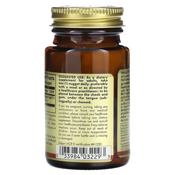 Витамин В12, Сублингвальный, 1000 мкг, Vitamin B12, Solgar, 100 наггетсов,  Solgar фото