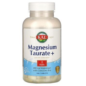 Таурат Магнію 400 мг, Magnesium Taurate +, KAL, 180 Таблеток,  KAL фото