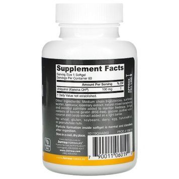 Убіхінол QH-Absorb, 100 мг, Ubiquinol, QH-Absorb, Jarrow Formulas, 60 гелевих капсул,  Jarrow Formulas фото