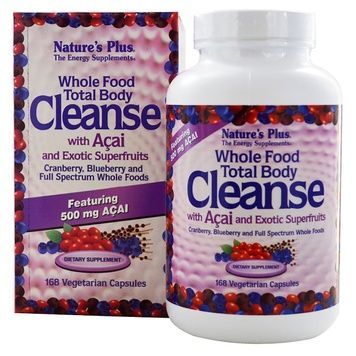 Oчищення організму з ягодами асаї та екзотичними суперфруктами, Whole Food Total Body Cleanse, Natures Plus, 168 рослинних капсул,  Natures Plus фото