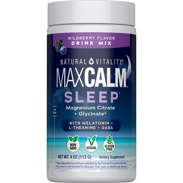Магний с мелатонином, вкус лесные ягоды, CALM Sleep Mag + Melatonin, Natural Vitality, 113 г,  Natural Vitality фото