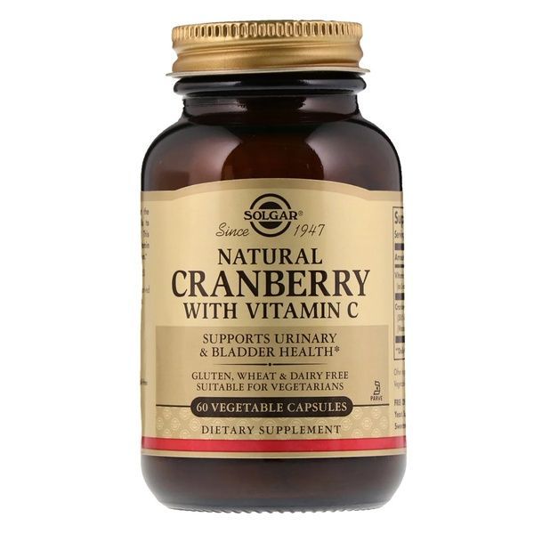Натуральная клюква с витамином С, Cranberry with Vitamin C, Solgar, 60 вегетарианских капсул,  Solgar фото
