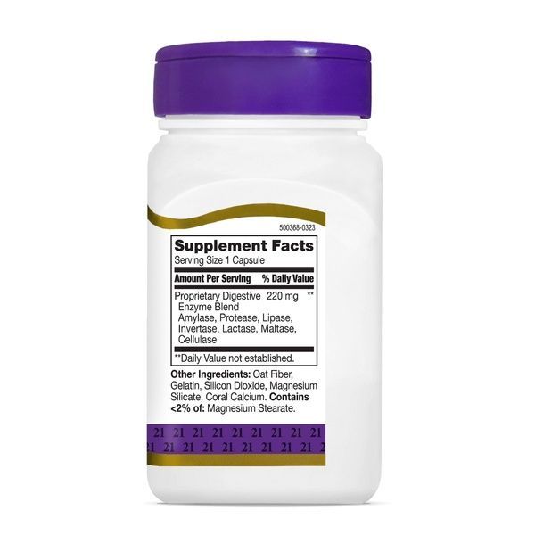 Пищеварительные ферменты, Digestive Enzymes, 21st Century, 60 капсул,  21st Century фото