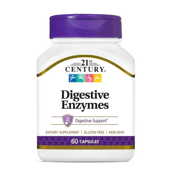 Пищеварительные ферменты, Digestive Enzymes, 21st Century, 60 капсул,  21st Century фото